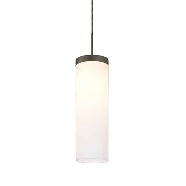 Besa Lighting Friz Cord Pendant, Opal Glossy, Bronze Finish, 1x75W Incandescent 1JT-FRIZOG-BR - main